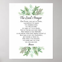 The Lord's Prayer with Greenery ~ Matthew 6:9-13