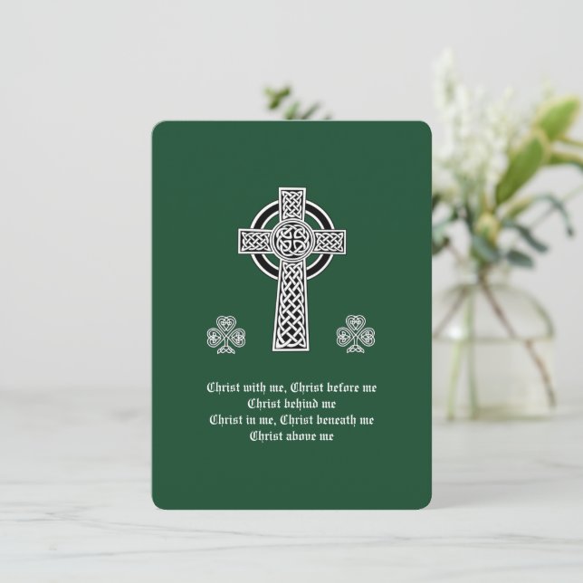 The Lorica of Saint Patrick Prayer (short) Holiday Card (Standing Front)