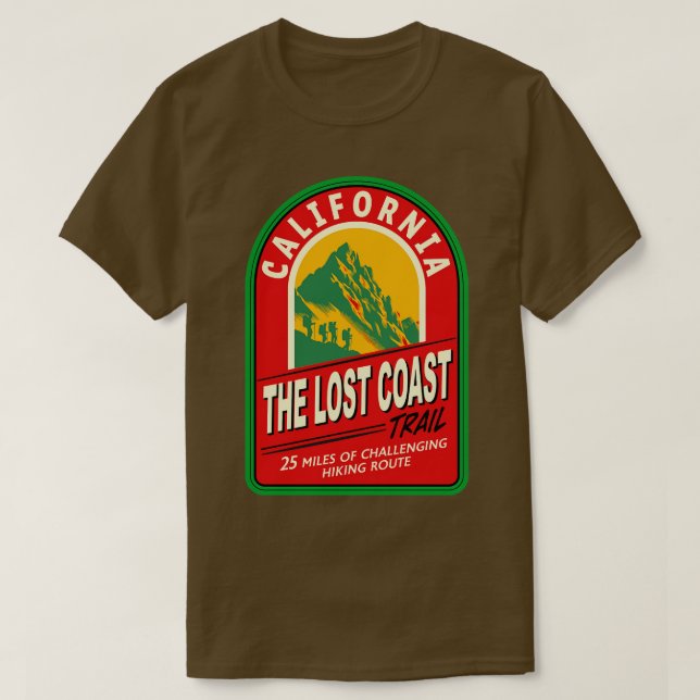The Lost Coast Trail California TShirt (Design Front)