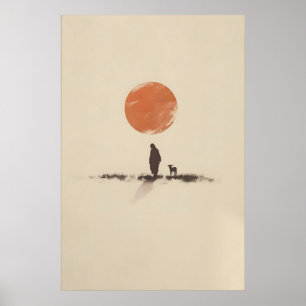 The Lost Sheep Minimalist Watercolor Christian Art Poster