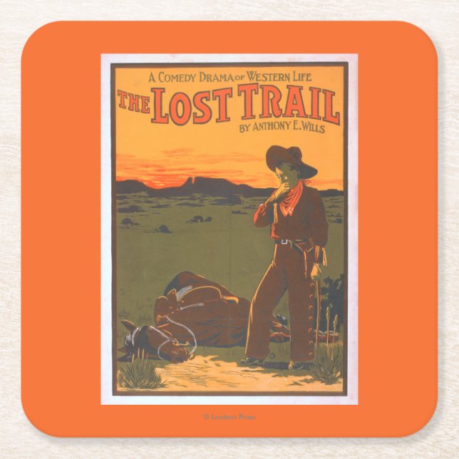 The Lost Trail - Comedy Drama Western Life Square Paper Coaster (Front)