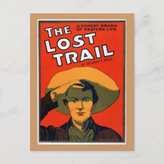 The Lost Trail Vintage Theatre Poster Postcard