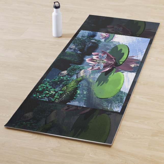 The Lotus and the Dragonfly Yoga Mat (In Situ)