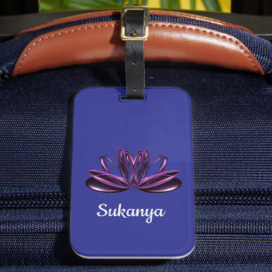 The lotus flower personalized luggage tag