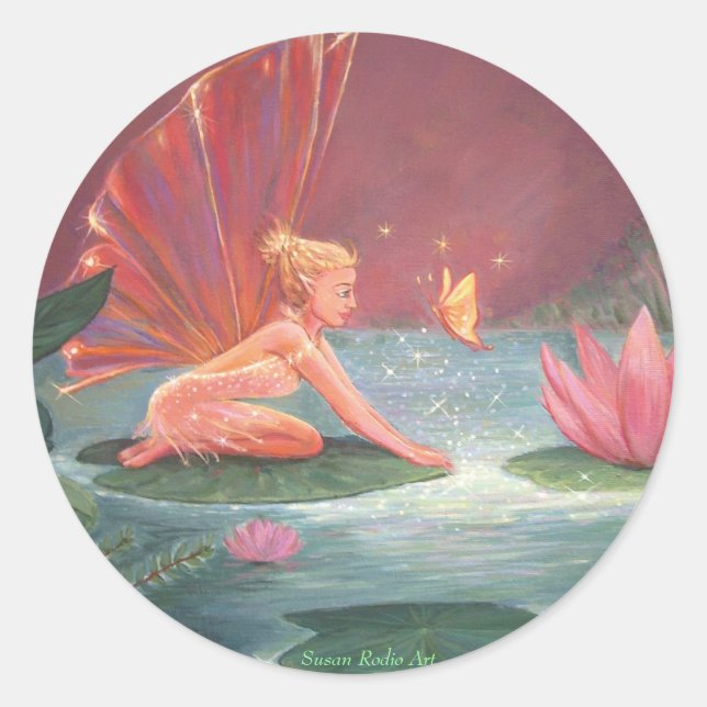 The Lotus Pond Fairy Classic Round Sticker (Front)