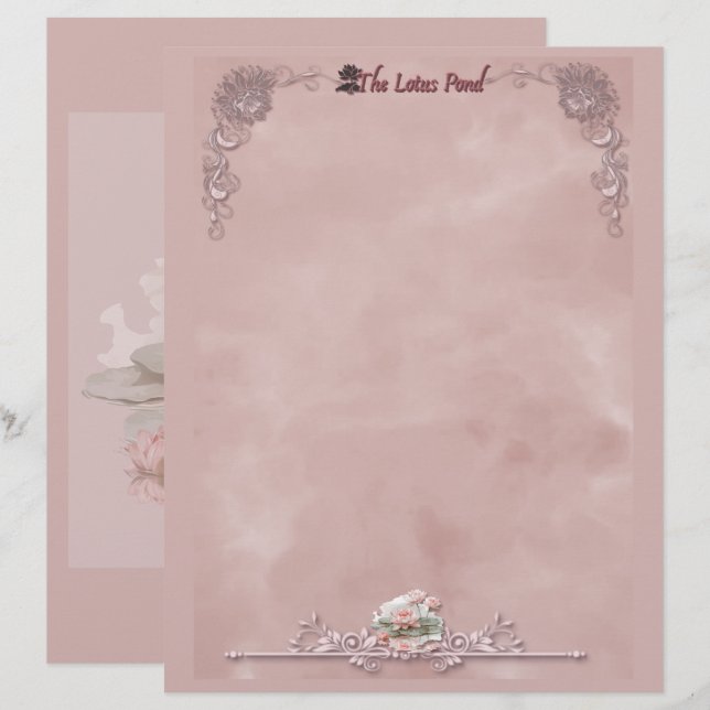 The Lotus Pond stationary (Front/Back)
