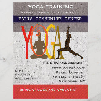 The Lotus. The Warrior. Cute Exercise Yoga Flyer