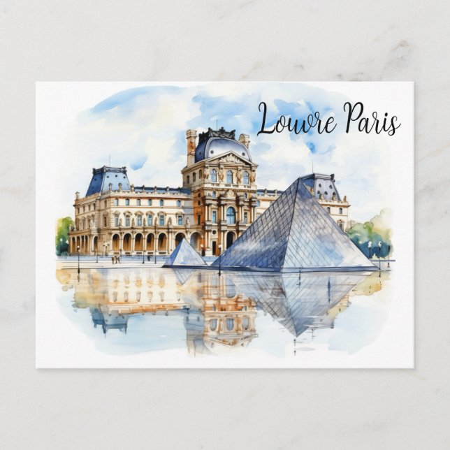  The Louvre and Its Iconic Pyramid Postcard (Front)
