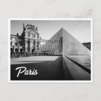 The Louvre Black & White Paris Photo Postcard
