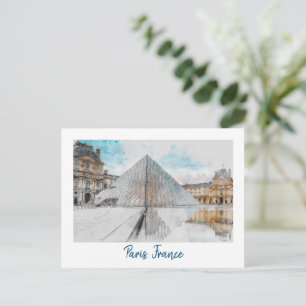 The Louvre Paris Postcard – Vintage Retro Travel