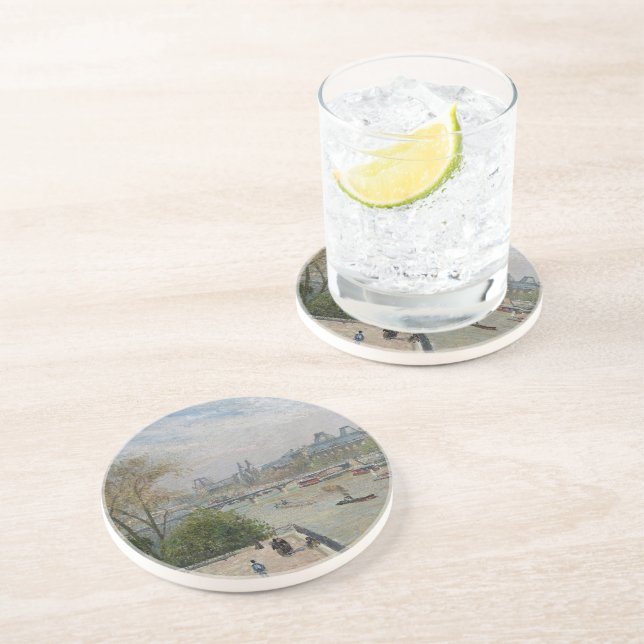 The Louvre, Spring  Camille Pissarro   Coaster (Side)