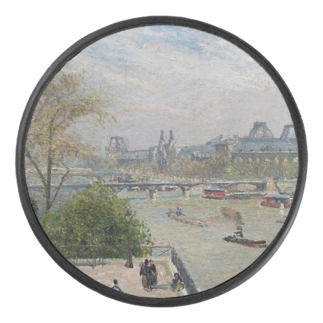 The Louvre, Spring  Camille Pissarro   Hockey Puck (Front)