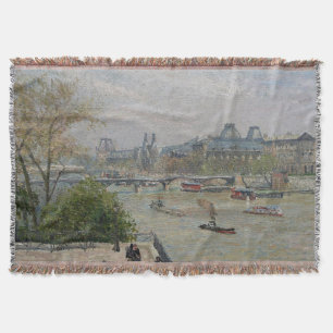 The Louvre, Spring  Camille Pissarro    Throw Blanket