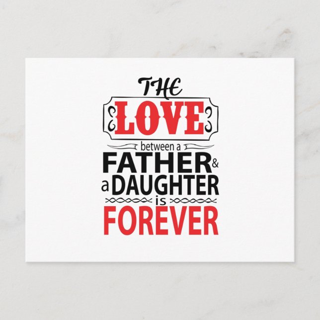 The love between a father and daughter postcard (Front)