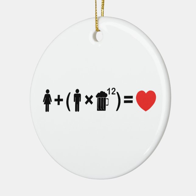 The Love Equation for Men Ceramic Tree Decoration (Left)