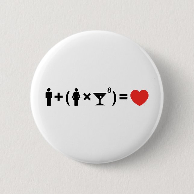 The Love Equation for Women 6 Cm Round Badge (Front)