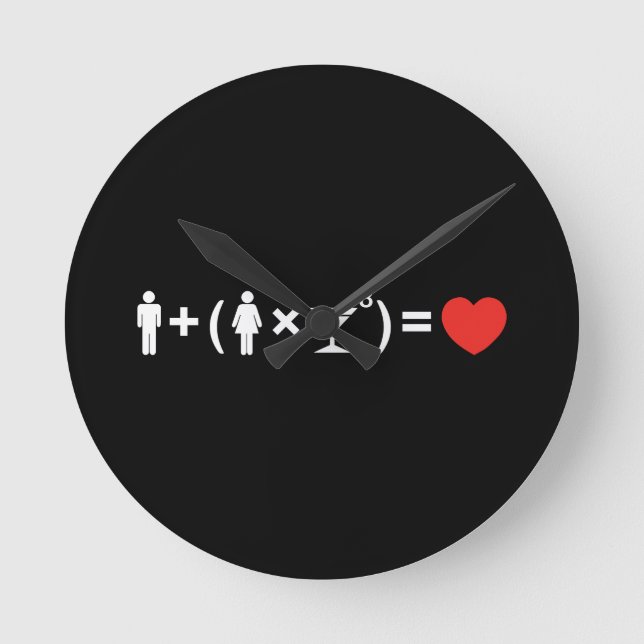 The Love Equation for Women Round Clock (Front)
