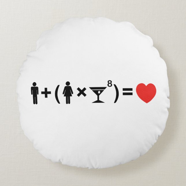 The Love Equation for Women Round Cushion (Front)