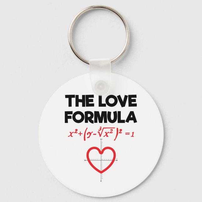 The Love Formula Funny Valentine's Day Math Lover Key Ring (Front)