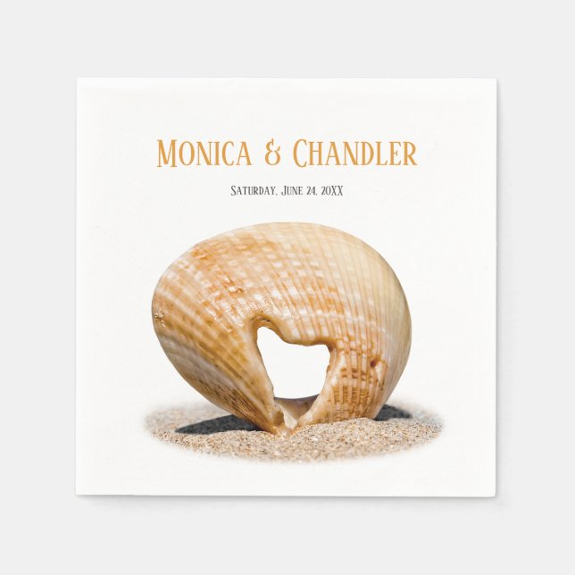 The Love Heart Shell, Wedding, Napkins (Front)