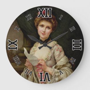 The Love Letter by Francois Martin-Kavel Large Clock