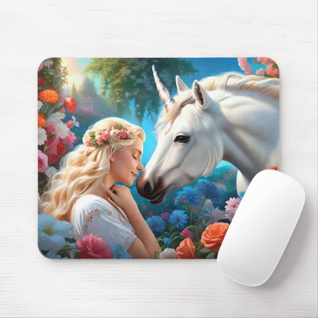 The Love of a Princess for Her Unicorn Mouse Pad (With Mouse)