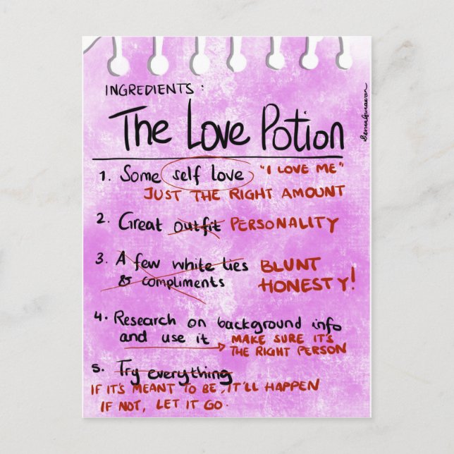 The Love Potion Postcard (Front)