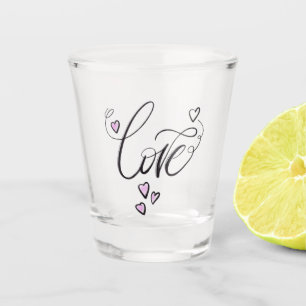 The Love Shot   Minimalist Cursive Celebration  Glass
