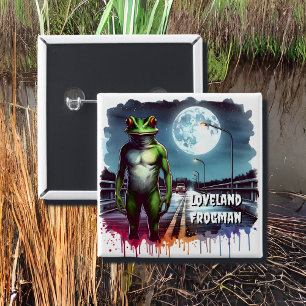 The Loveland Frogman Ohio Cryptid 15 Cm Square Badge