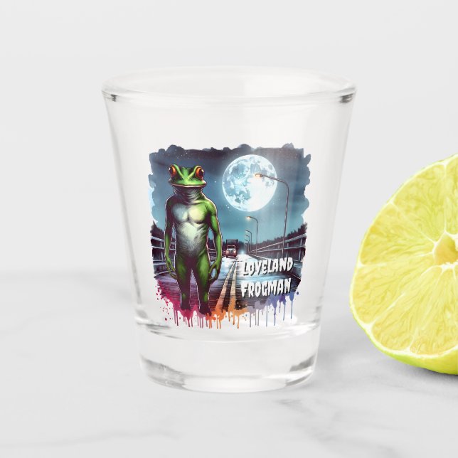 The Loveland Frogman | Ohio Cryptid Shot Glass (Front)