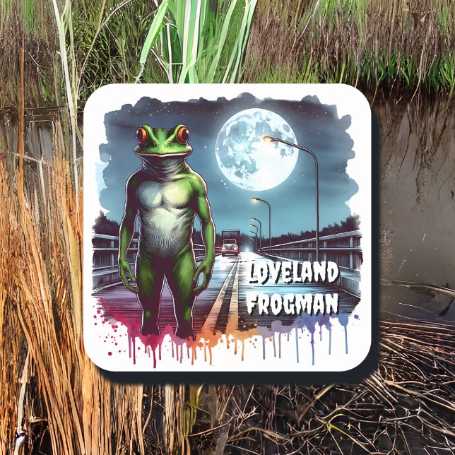 The Loveland Frogman | Ohio Cryptid Square Sticker (Creator Uploaded)
