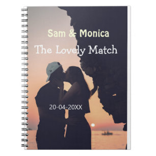 the lovely match couple wedding name date simple notebook