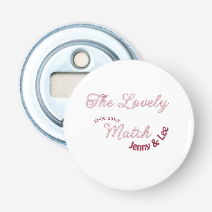 the lovely match pink name date pastel wedding ret bottle opener
