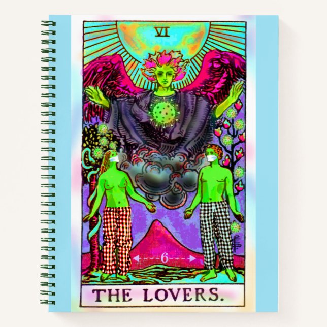 The Lovers Coronavirus Tarot Card Notebook (Front)