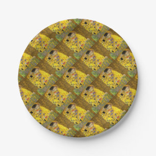 The Lovers Kiss Fine Art Acrylic Painting Paper Plate