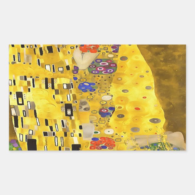 The Lovers Kiss Fine Art Acrylic Painting Rectangular Sticker (Front)