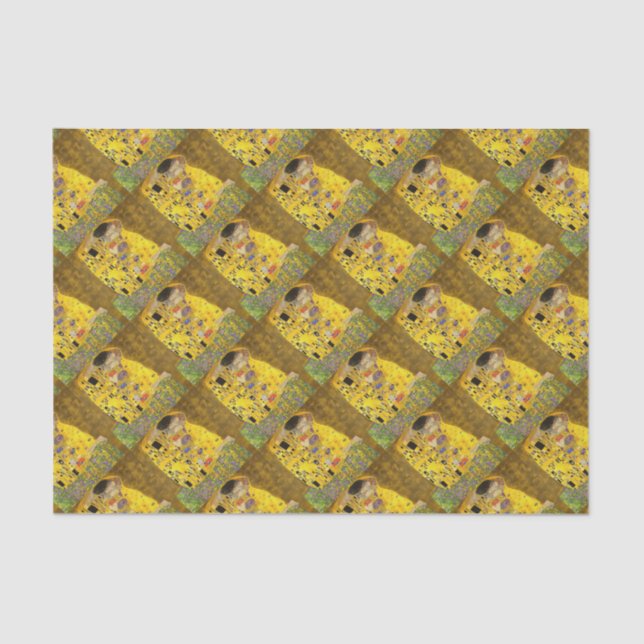 The Lovers Kiss Fine Art Acrylic Painting Tissue Paper (Front)