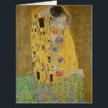 The Lovers Kissing Embrace by Gustav Klimt<br><div class="desc">Sunlight glints off the swirling golden embrace that surrounds the lovers in Gustav Klimt's masterpiece, The Kiss. The scene is a paradox of intimacy and isolation. The couple stands on a precipice, a field of colourful flowers at their feet, yet they are oblivious to the world around them. Their gazes...</div>