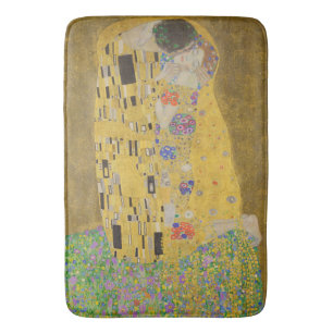 The Lovers Kissing Embrace by Gustav Klimt Bath Mat