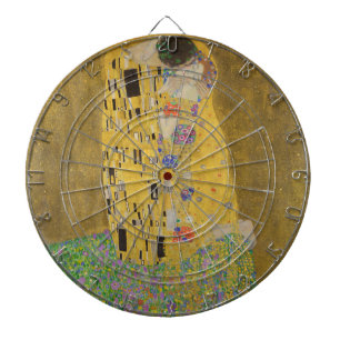 The Lovers Kissing Embrace by Gustav Klimt Dartboard