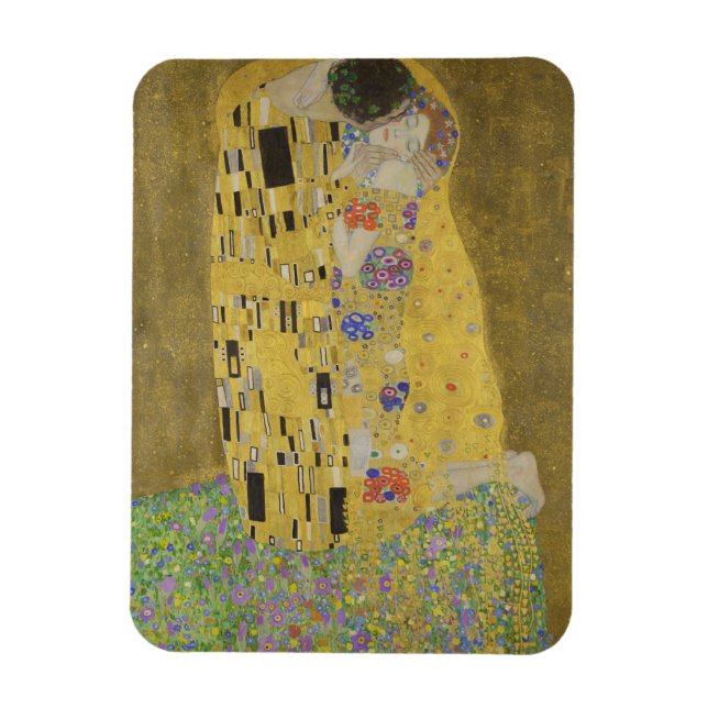 The Lovers Kissing Embrace by Gustav Klimt Magnet (Vertical)