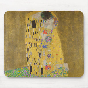 The Lovers Kissing Embrace by Gustav Klimt Mouse Pad