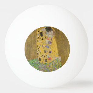 The Lovers Kissing Embrace by Gustav Klimt Ping Pong Ball
