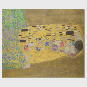 The Lovers Kissing Embrace by Gustav Klimt Wrapping Paper