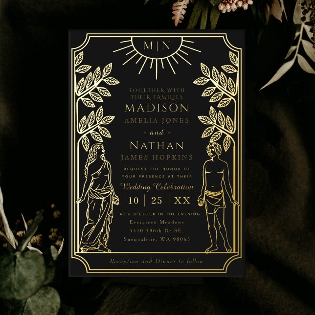 The Lovers Mystical Black Gold Tarot Card Wedding  (Creator Uploaded)