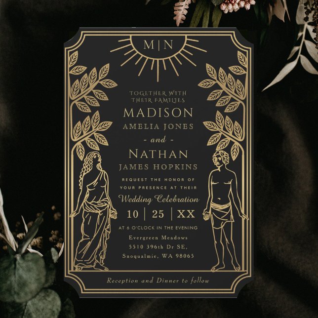 The Lovers Mystical Black Gold Tarot Card Wedding (Creator Uploaded)