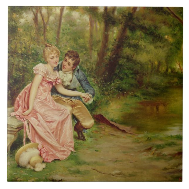 The Lovers (oil on canvas) Tile (Front)