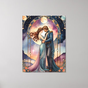 the lovers - painting inspired of tarots canvas print