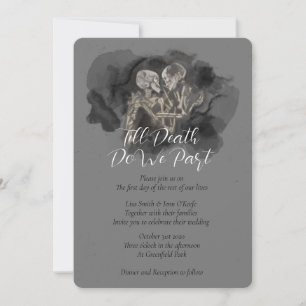 The Lovers Skeleton Painting Wedding Invitations