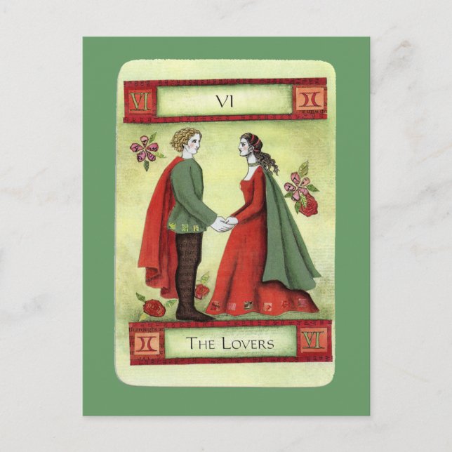"The Lovers" tarot card (Front)